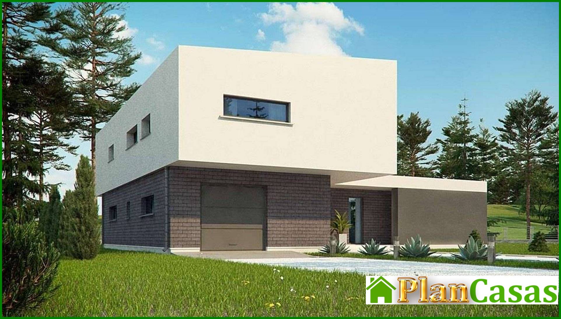 Visualization gallery - Original T-shaped house in a modern style