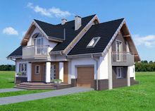 Visualization gallery - Architectural project of a country house with a living room with a bay window