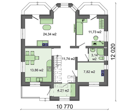 Visualization gallery - The project of a cozy house 11 x 11