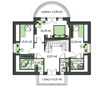 Visualization gallery - Pompous residential building on two floors