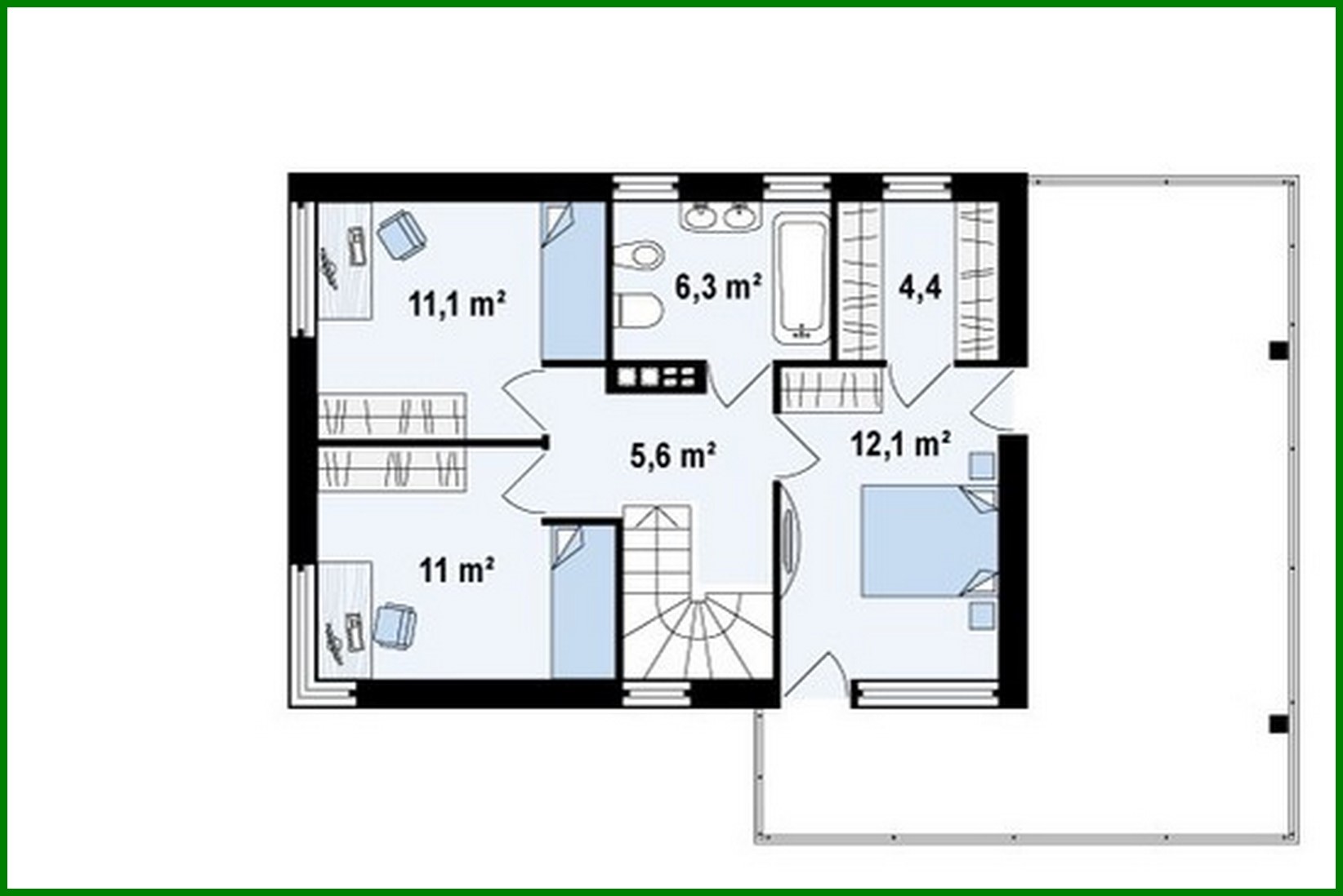 Visualization gallery - Project of a modern two-story cottage with a summer terrace