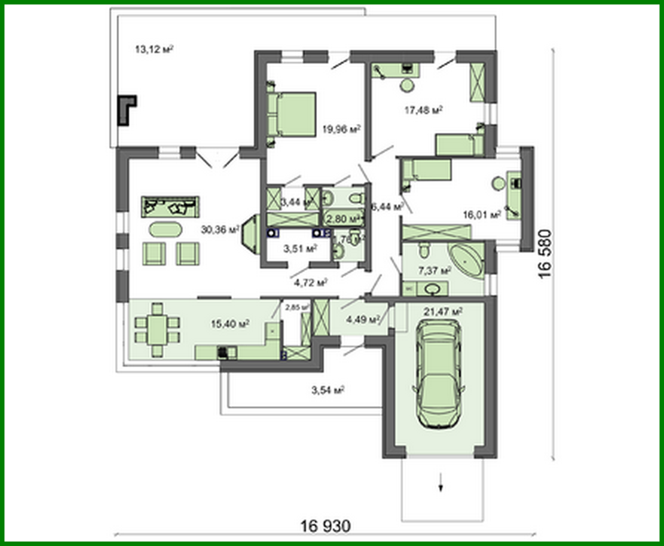 Visualization gallery - Original one-story high-tech house