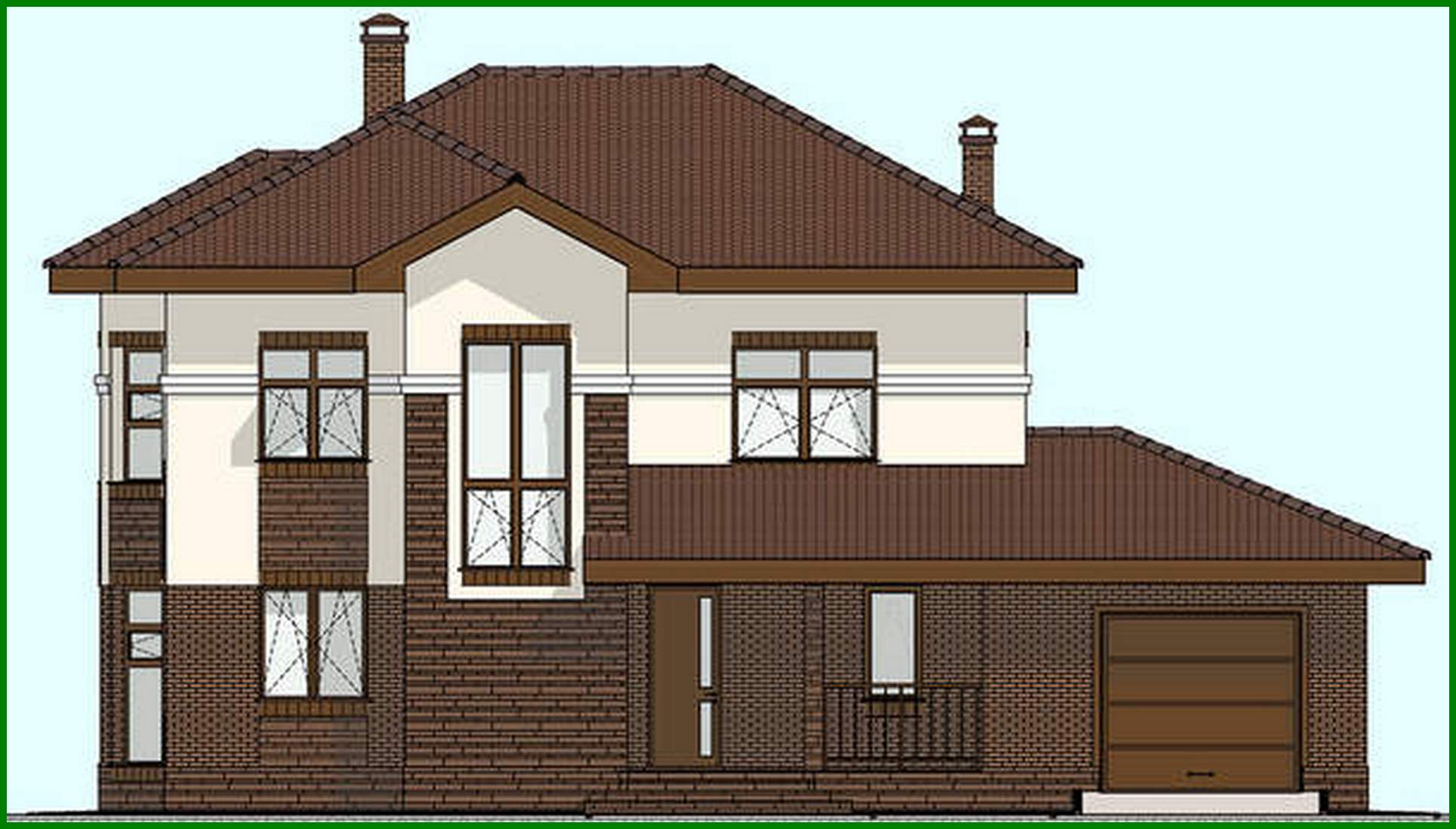 Visualization gallery - Project of the original two-story house with bay windows