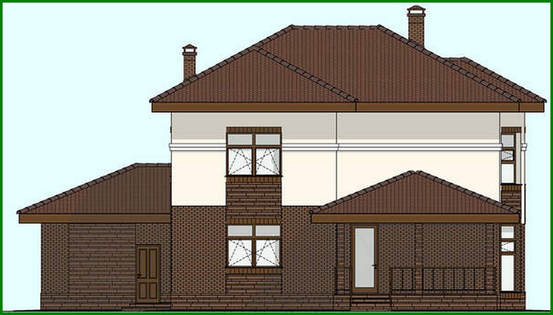 Visualization gallery - Project of the original two-story house with bay windows