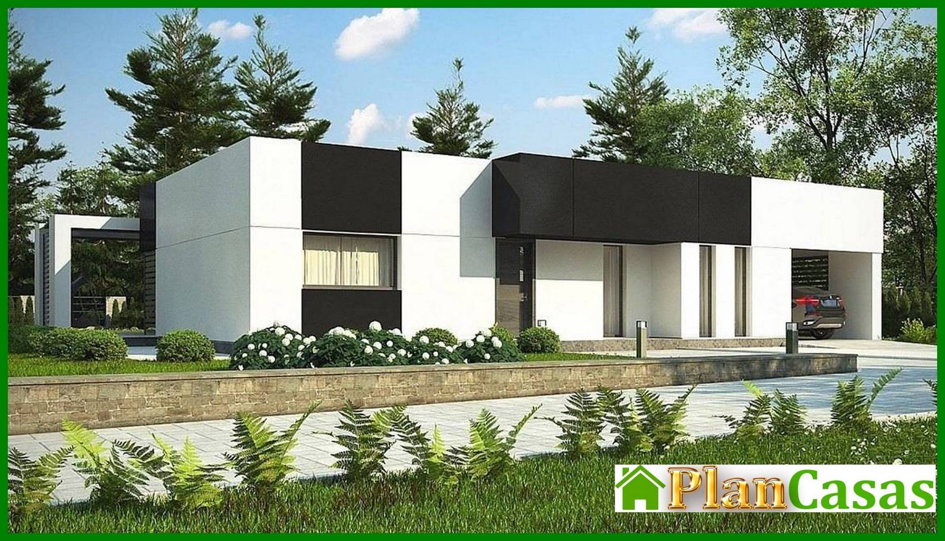 Visualization gallery - One-story project for a narrow site