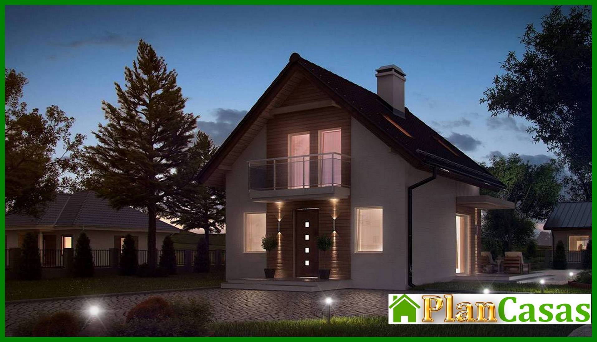 The project of a small country house with an attic house plan