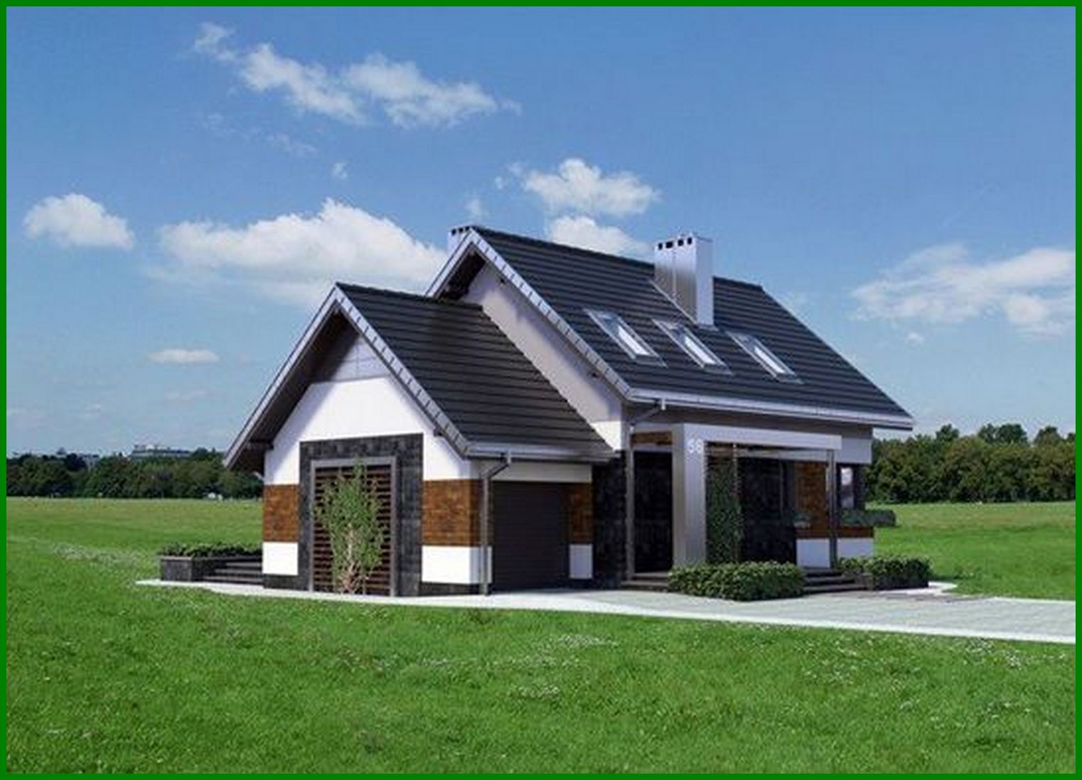 Visualization gallery - Attic Three-Bedroom Garage House