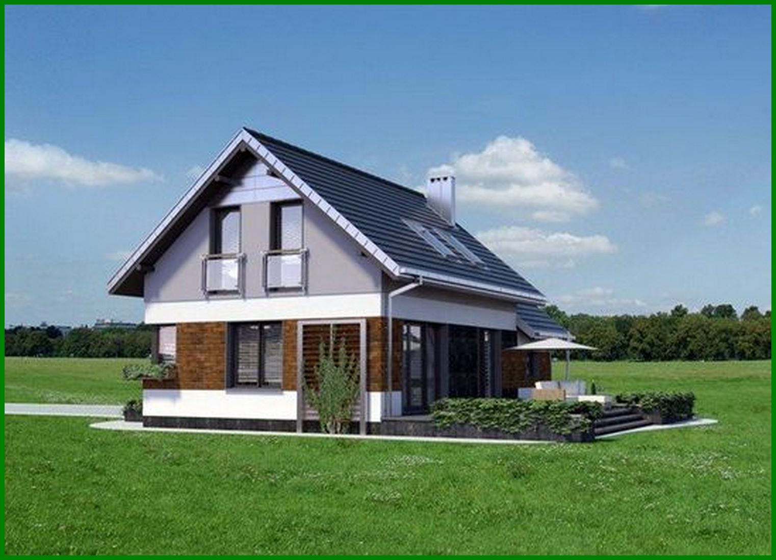 Visualization gallery - Attic Three-Bedroom Garage House