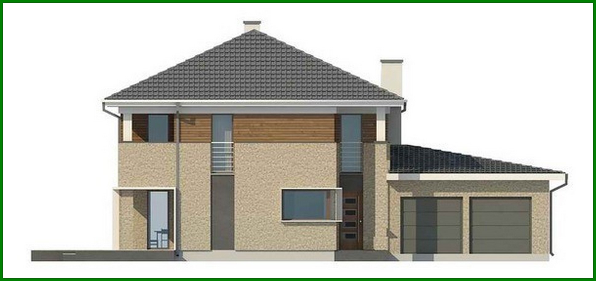 Visualization gallery - The project of a modern comfortable estate with a bathhouse on the ground floor