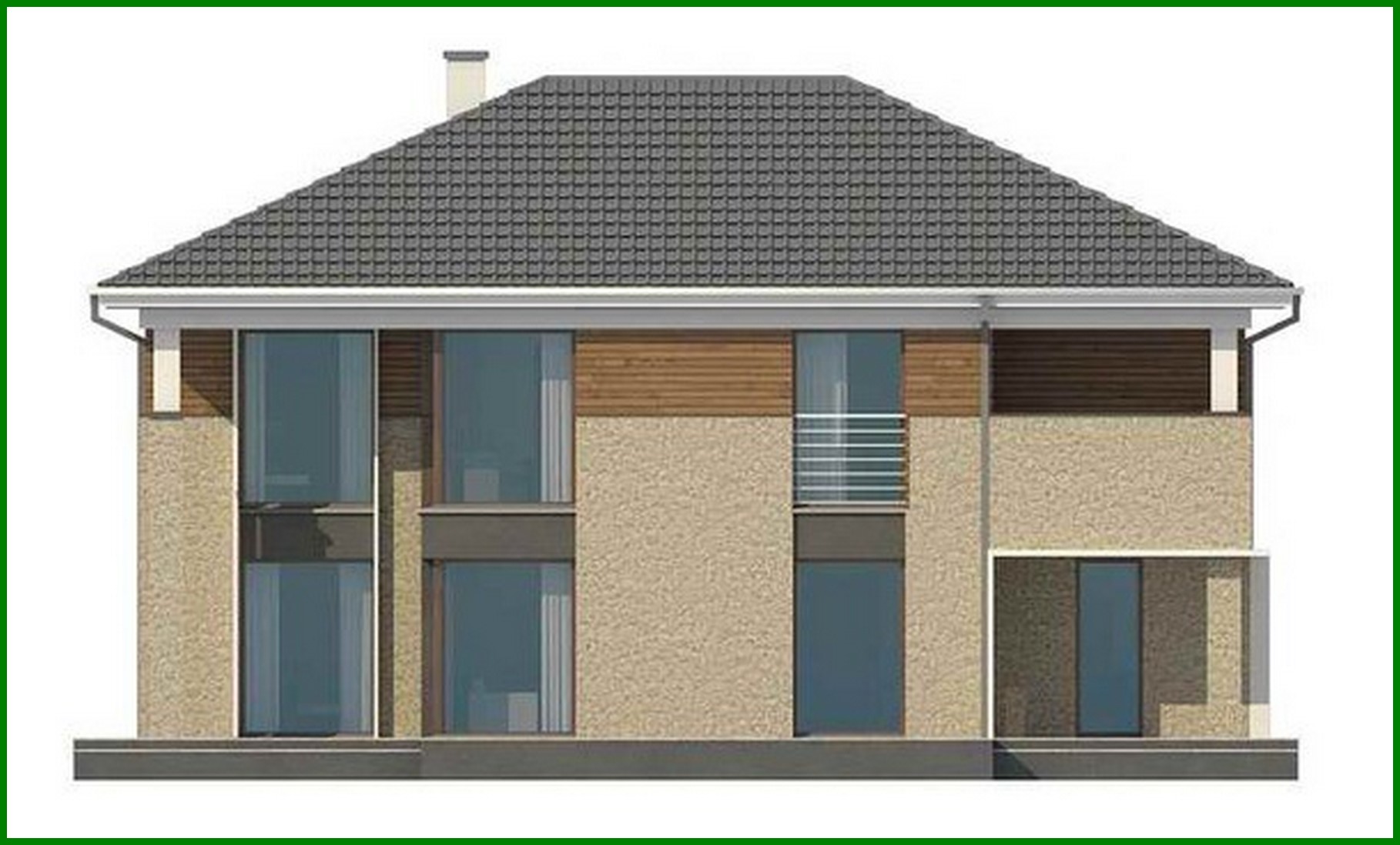 Visualization gallery - The project of a modern comfortable estate with a bathhouse on the ground floor