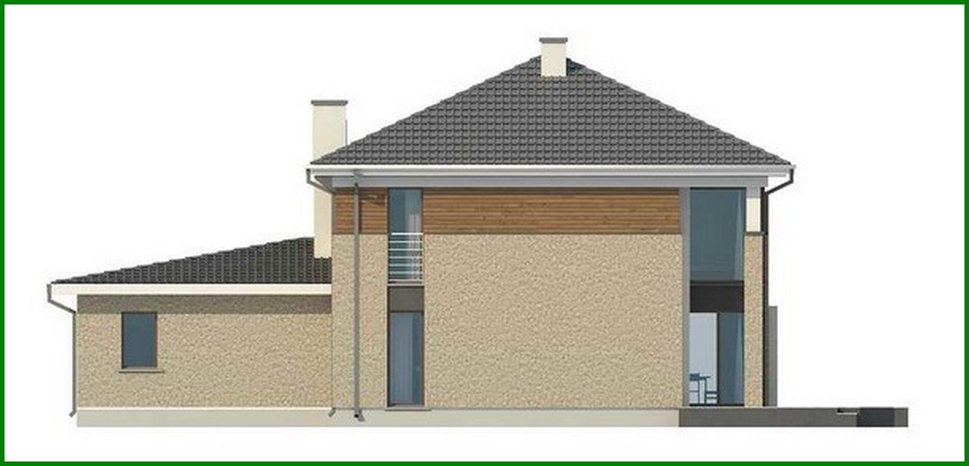 Visualization gallery - The project of a modern comfortable estate with a bathhouse on the ground floor