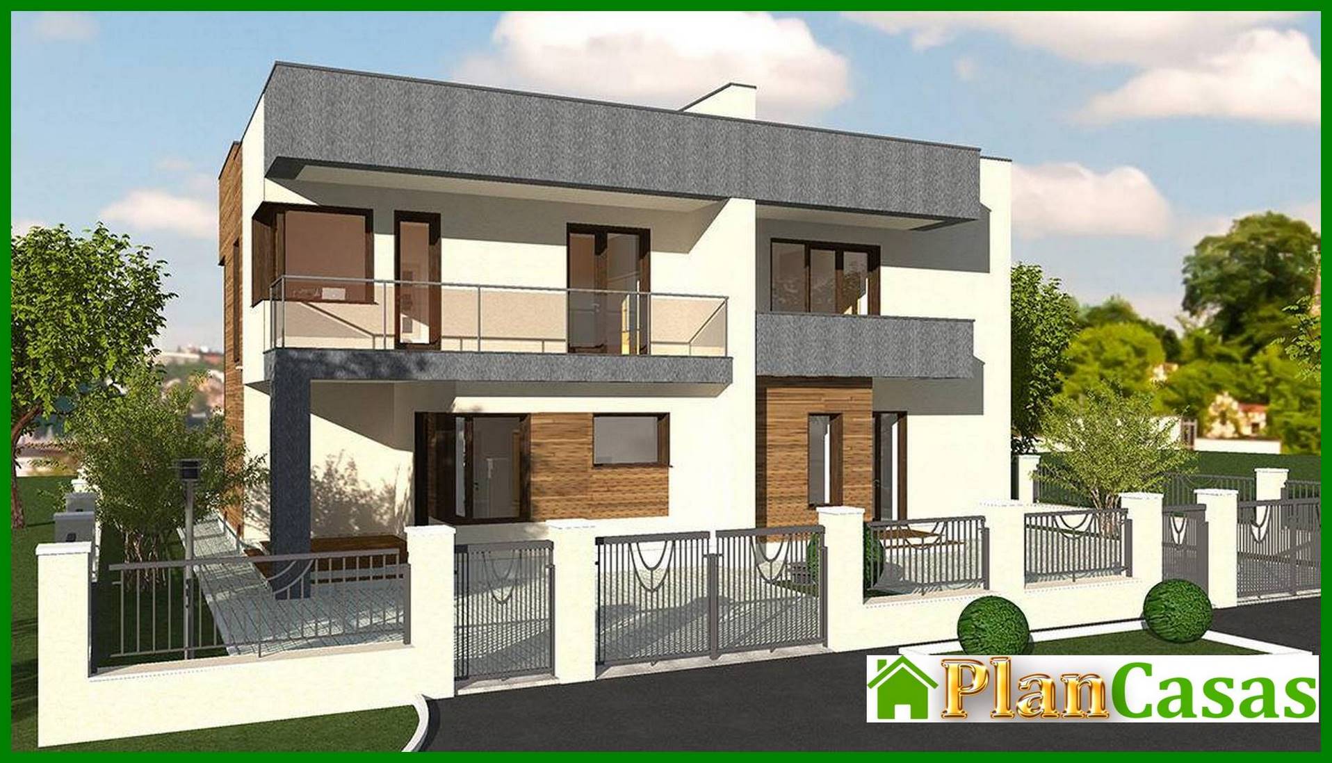 The project of a two-story residential building for two families house plan