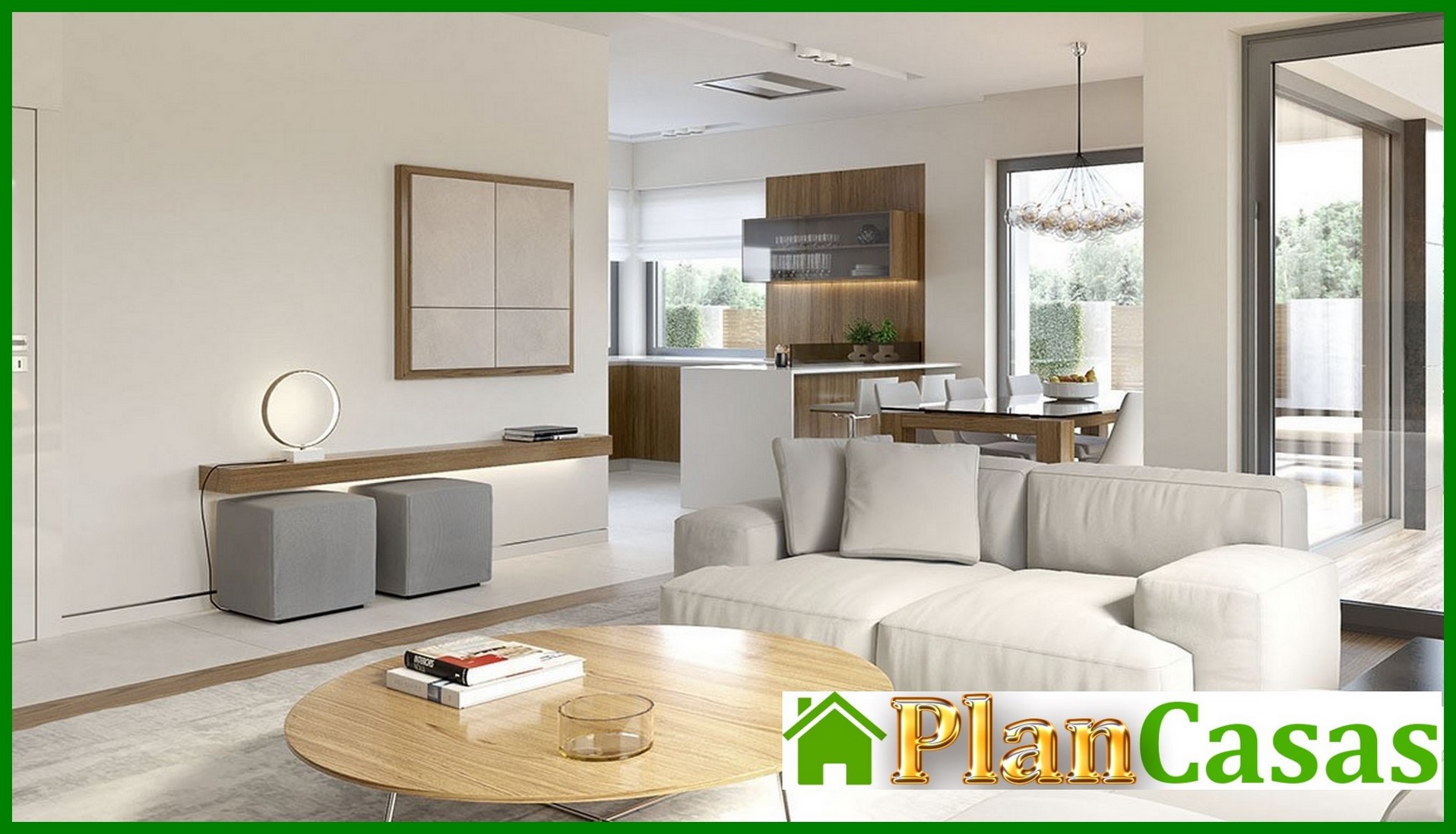 Visualization gallery - Modern one-story mansion with a garage for two cars