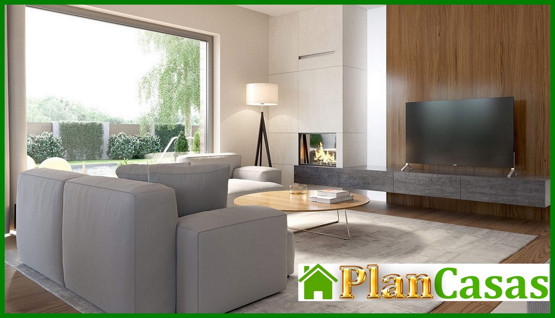 Visualization gallery - Modern one-story mansion with a garage for two cars