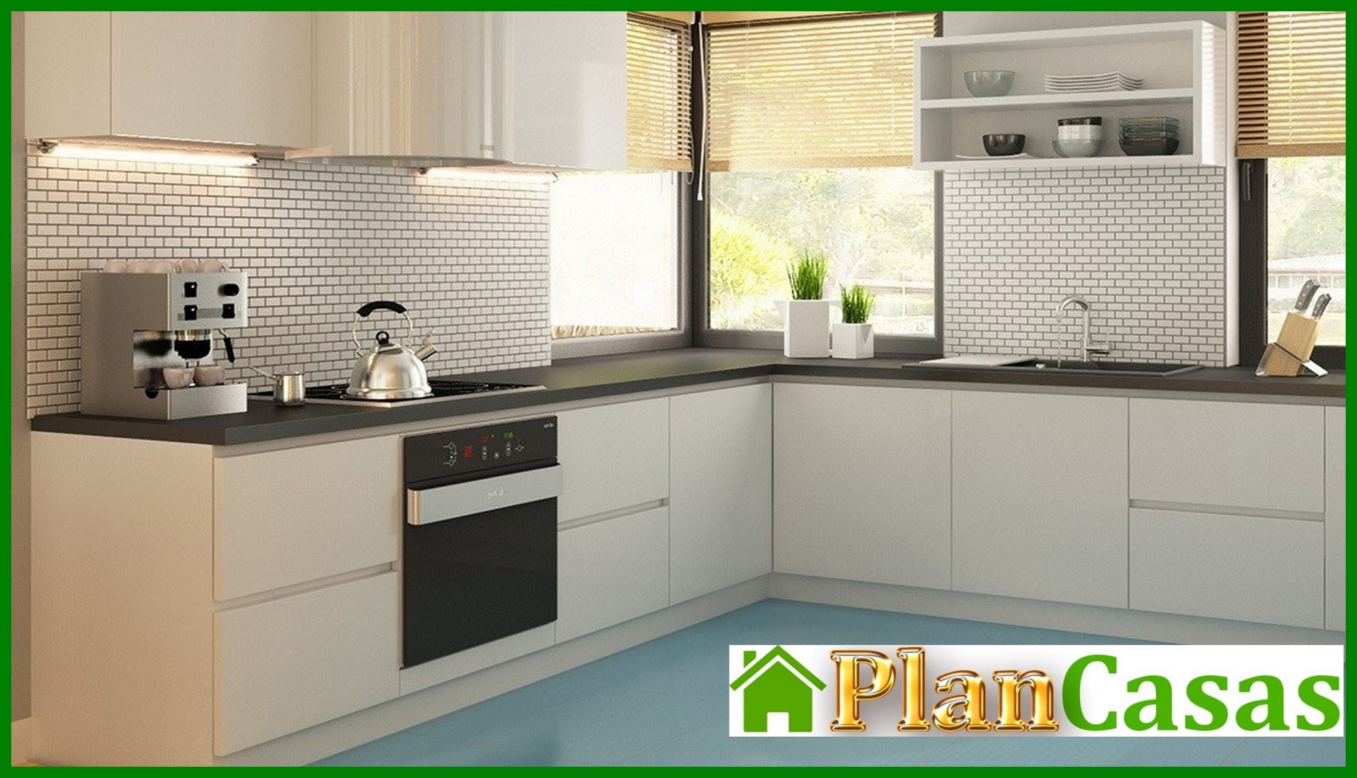 Visualization gallery - House project with a corner window in the kitchen