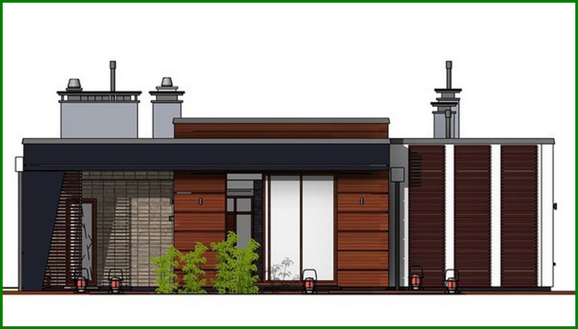 Visualization gallery - One-story apartment building with a spacious living room