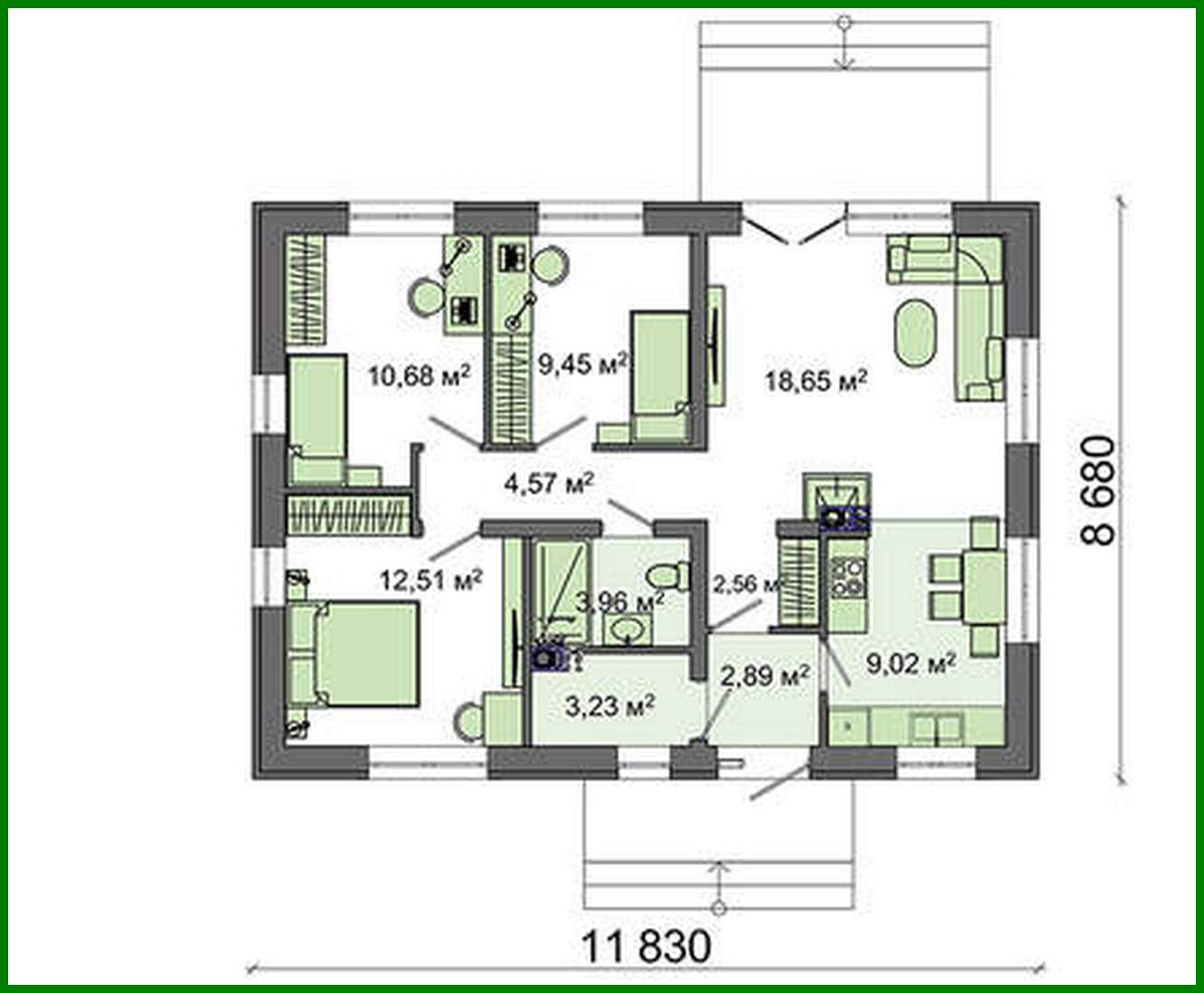 Visualization gallery - Small house with four living rooms