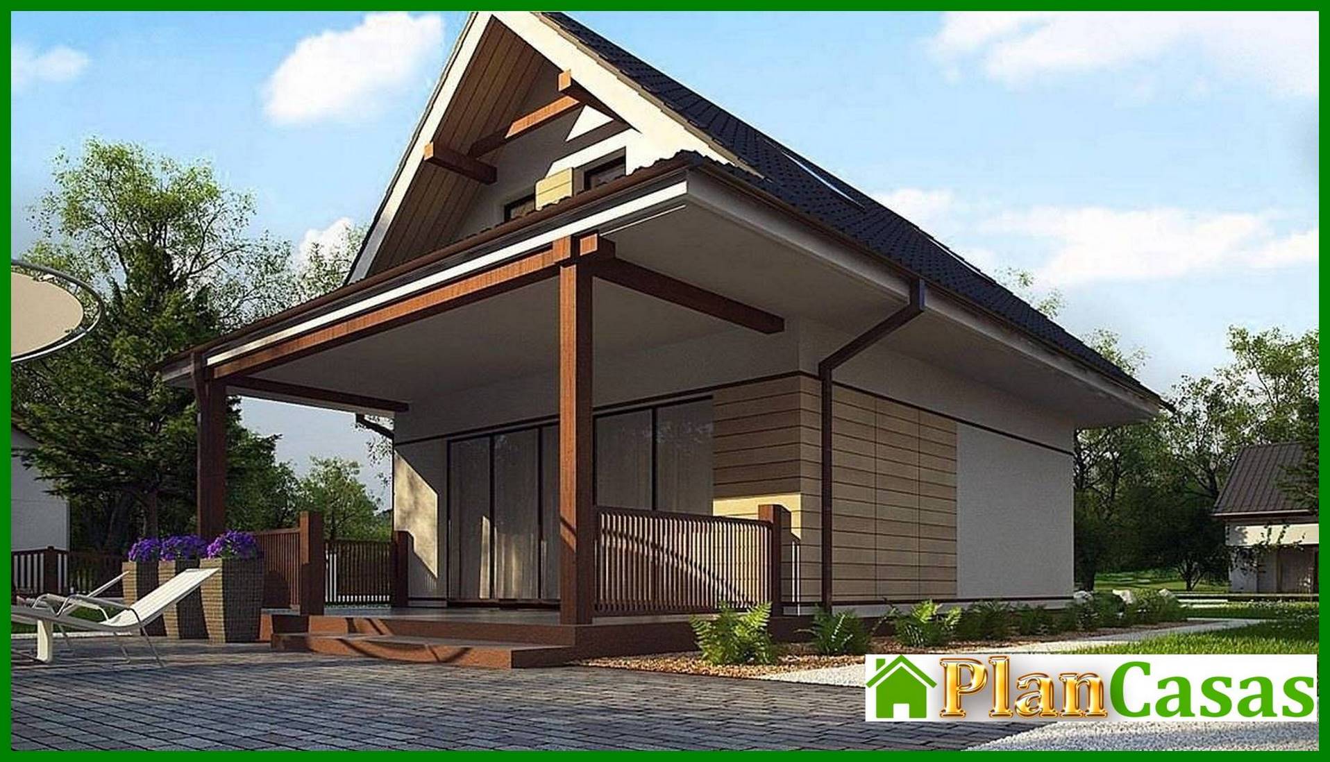 Visualization gallery - Compact cottage with an attic 80 m²