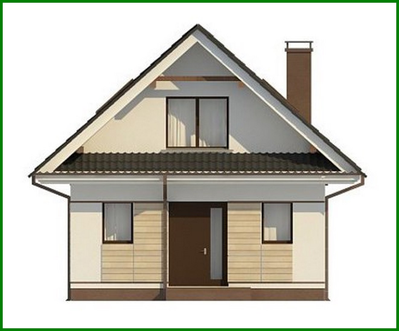 Visualization gallery - Compact cottage with an attic 80 m²