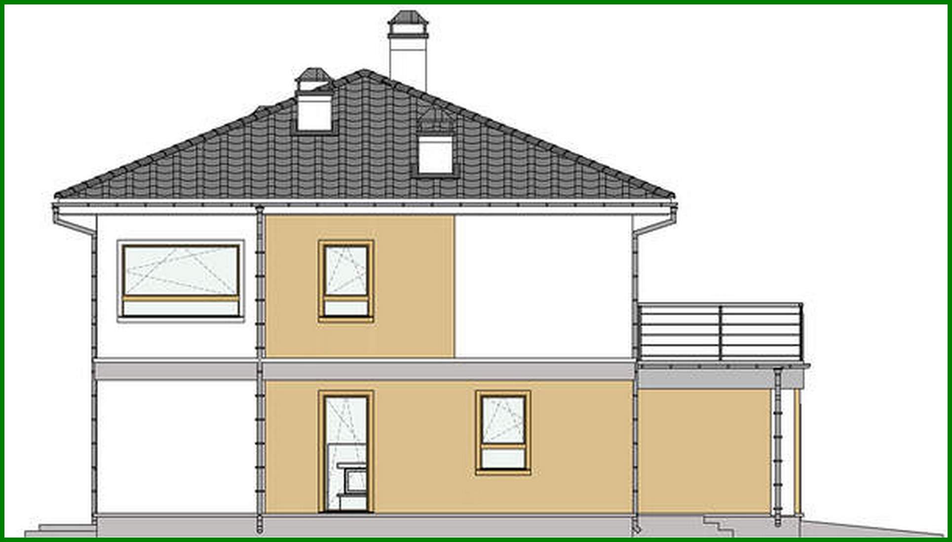 Visualization gallery - Project of a two-story cottage in bright colors with a spacious terrace