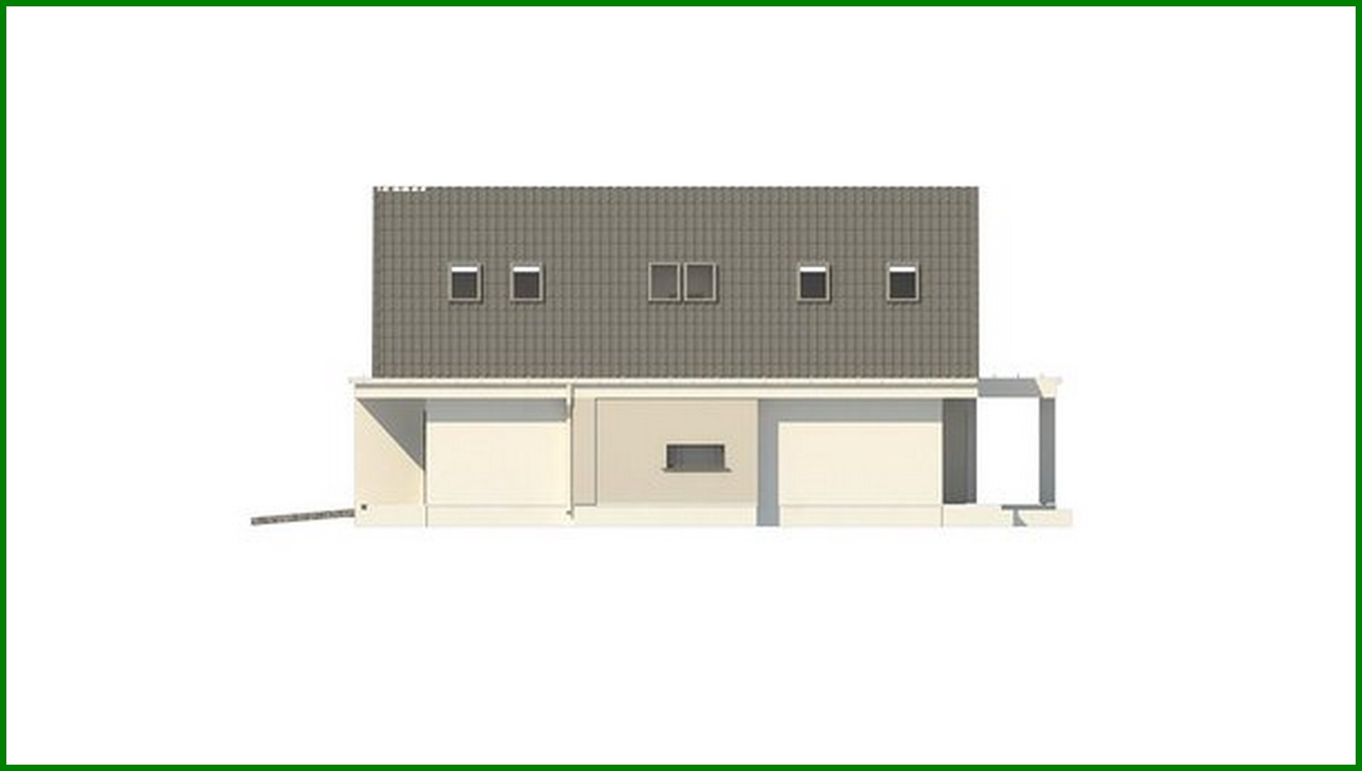 Visualization gallery - Modern project of a house with an attic for a narrow plot