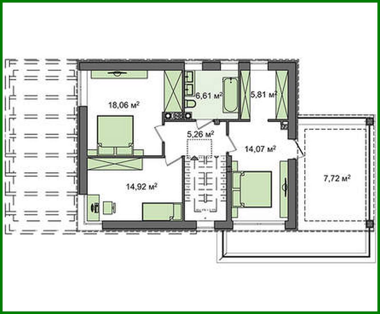 Visualization gallery - The project of a two-storey modern cottage with a garage