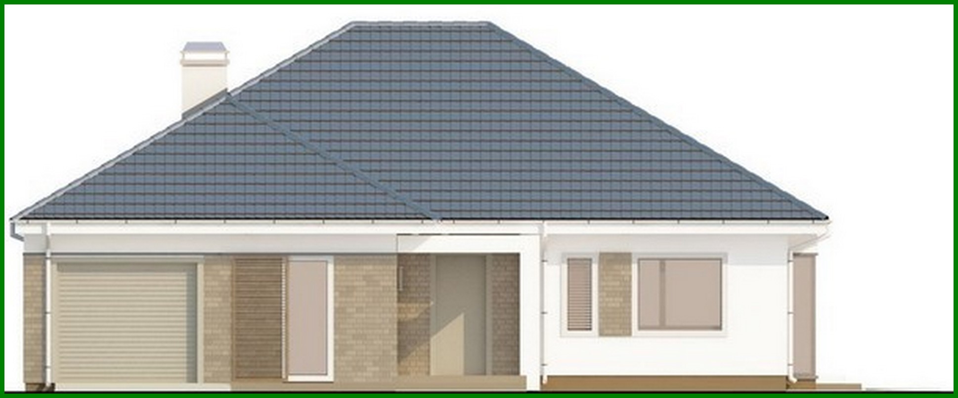 Visualization gallery - One-storey cottage project with a garage and 4 comfortable bedrooms