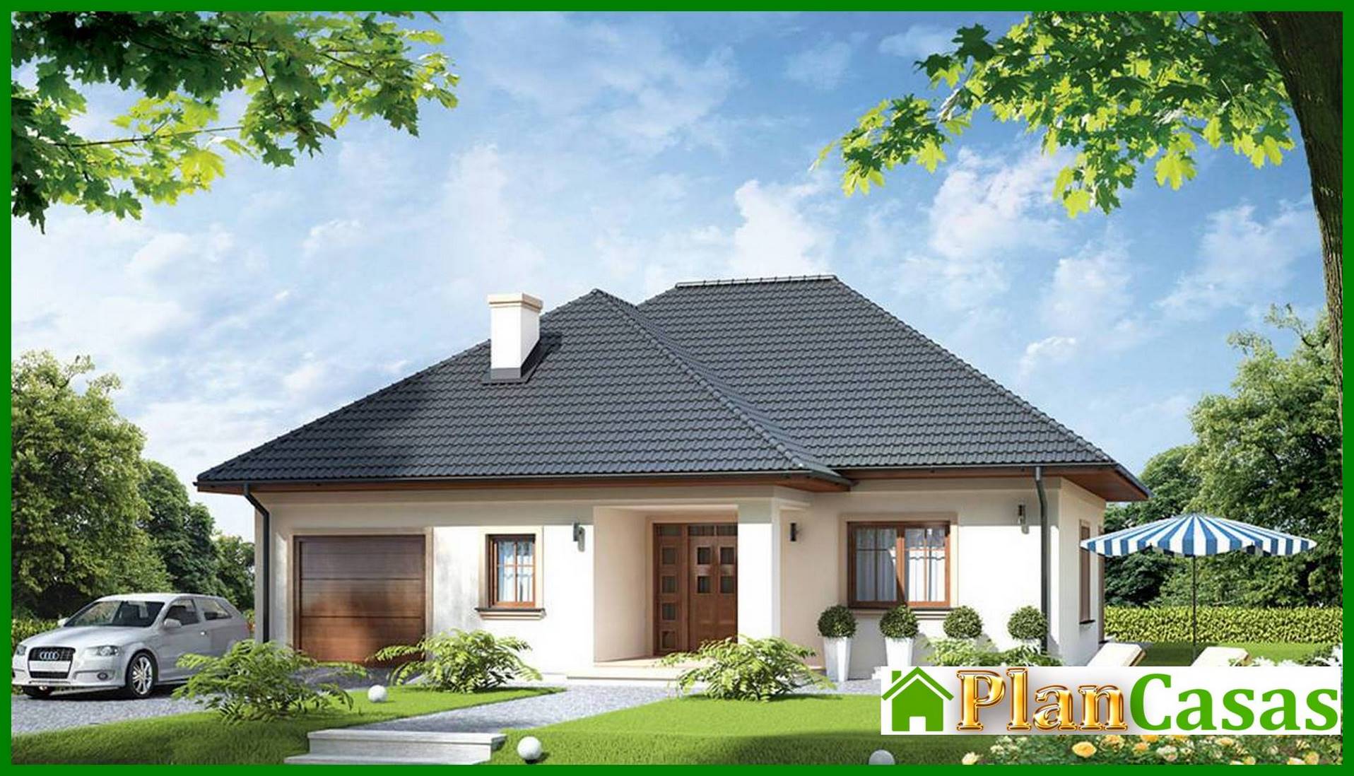 Visualization gallery - The project of a one-story residential building with a spacious seating area