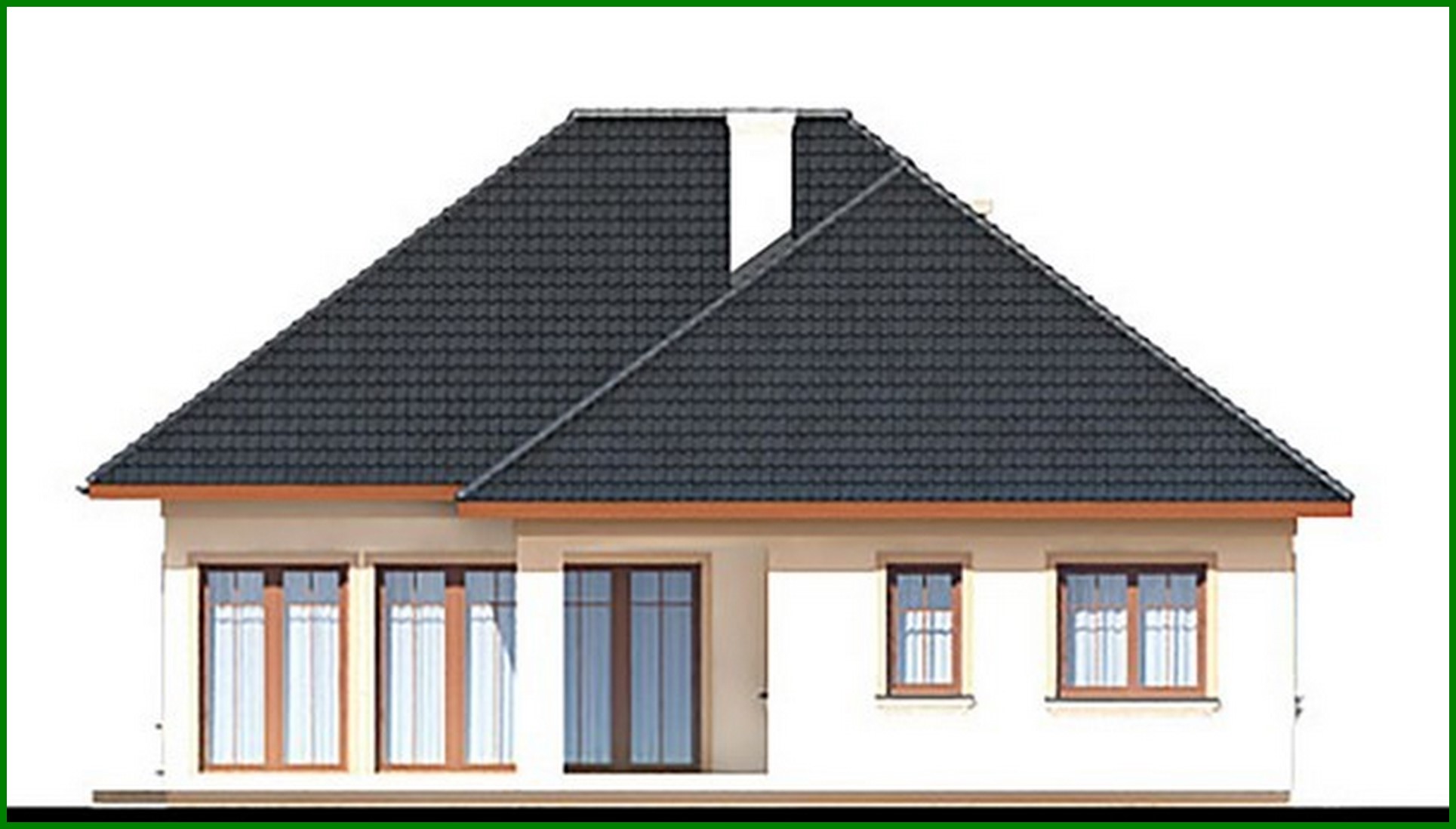 Visualization gallery - The project of a one-story residential building with a spacious seating area