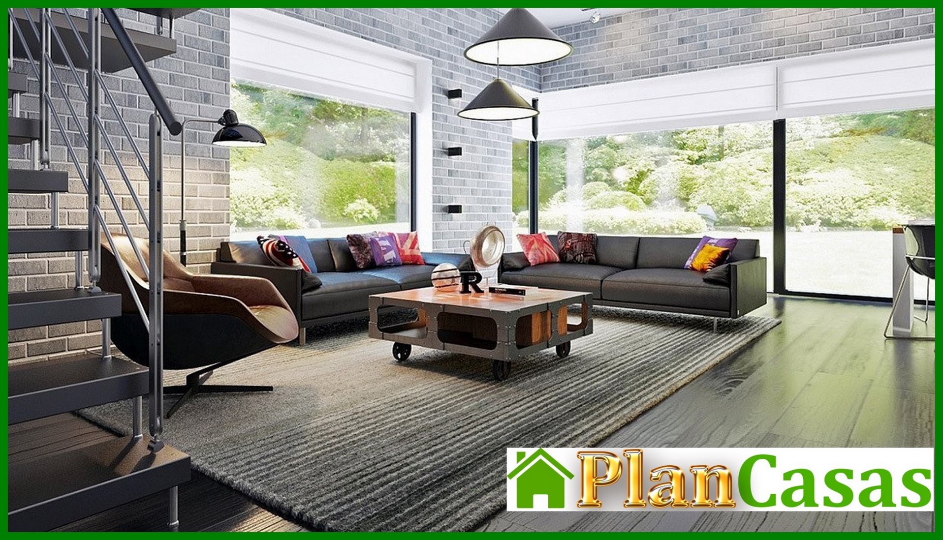 Visualization gallery - Project of a modern house with a frontal living room