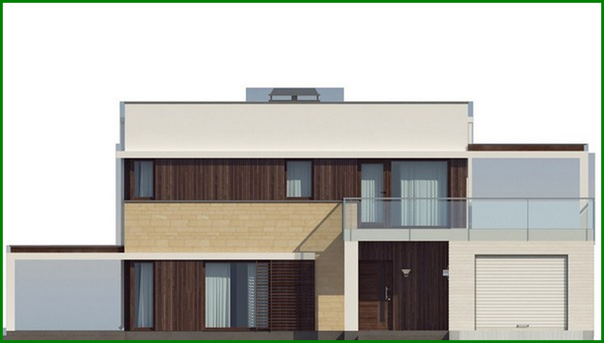 Visualization gallery - Project of a modern house with a frontal living room