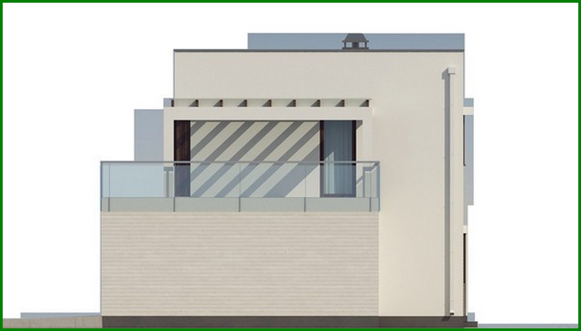 Visualization gallery - Project of a modern house with a frontal living room