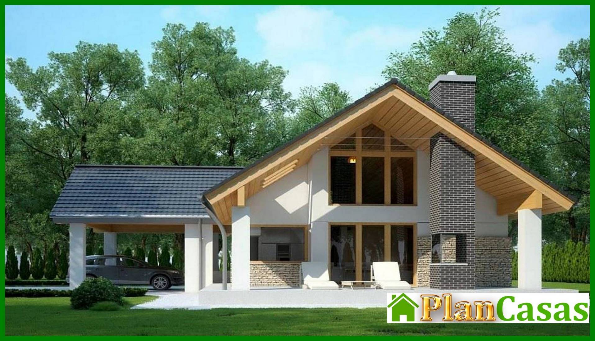 Beautiful apartment building with an unusual garage solution house plan