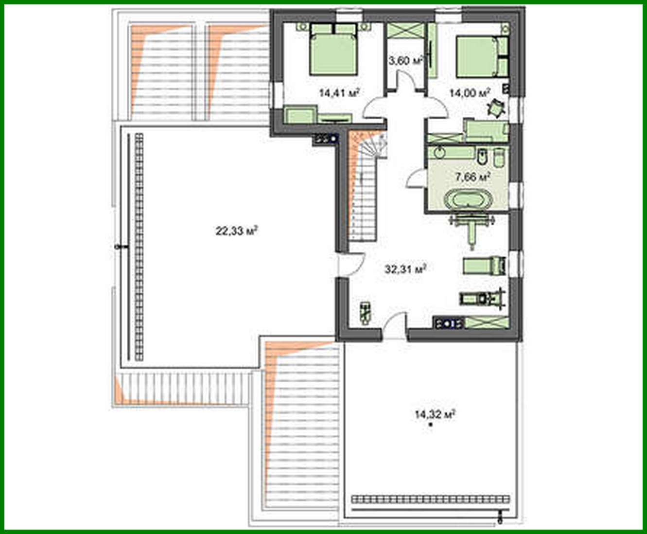 Visualization gallery - Beautiful project of a two-story house in the style of minimalism