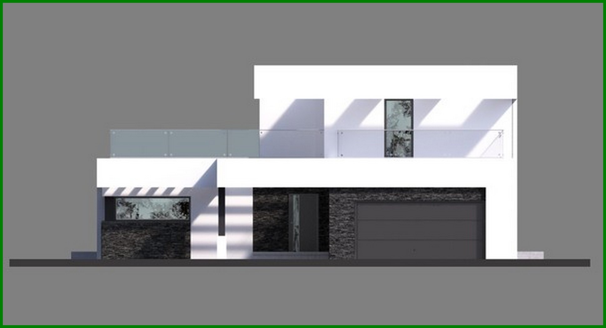 Visualization gallery - Beautiful project of a two-story house in the style of minimalism