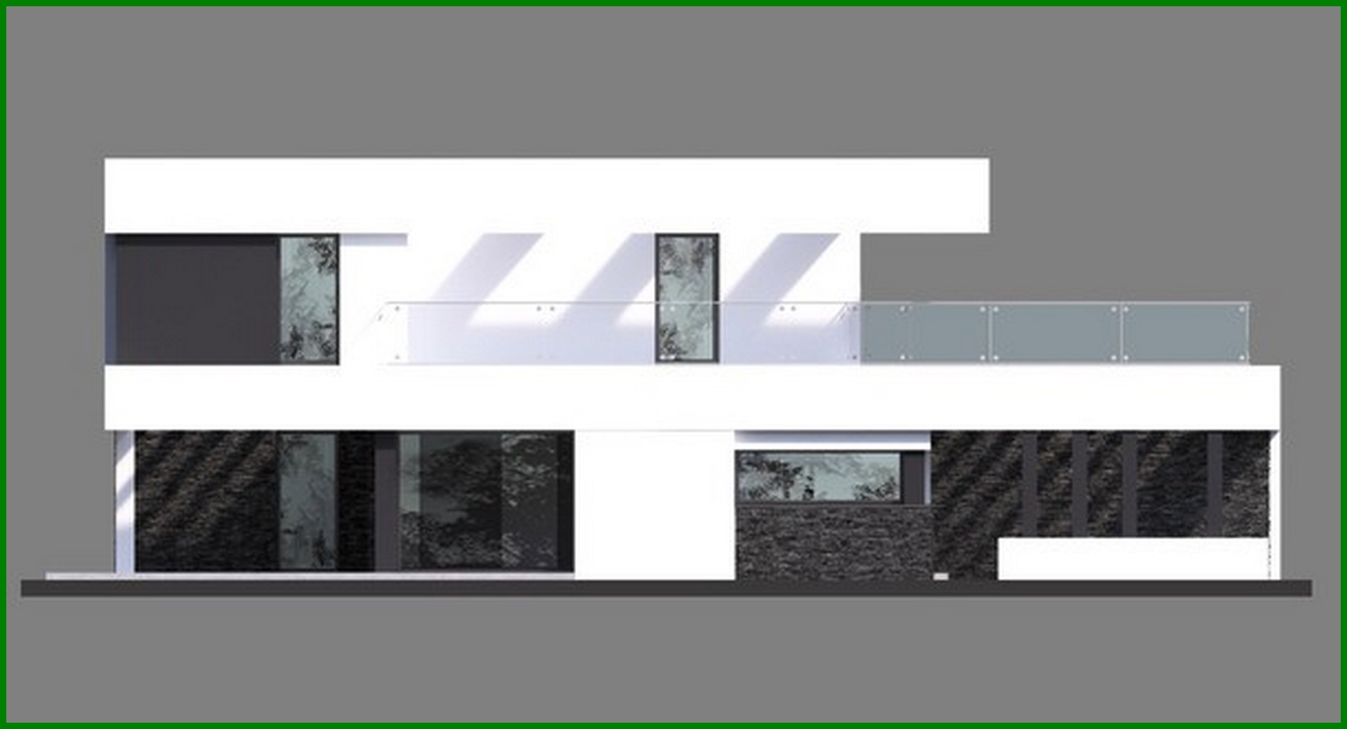 Visualization gallery - Beautiful project of a two-story house in the style of minimalism