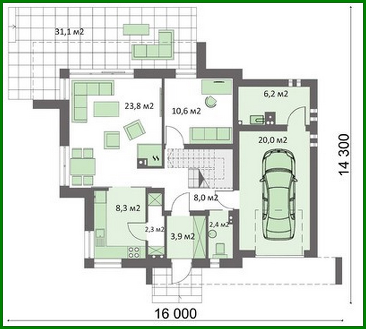 Visualization gallery - Stylish residential building with attic