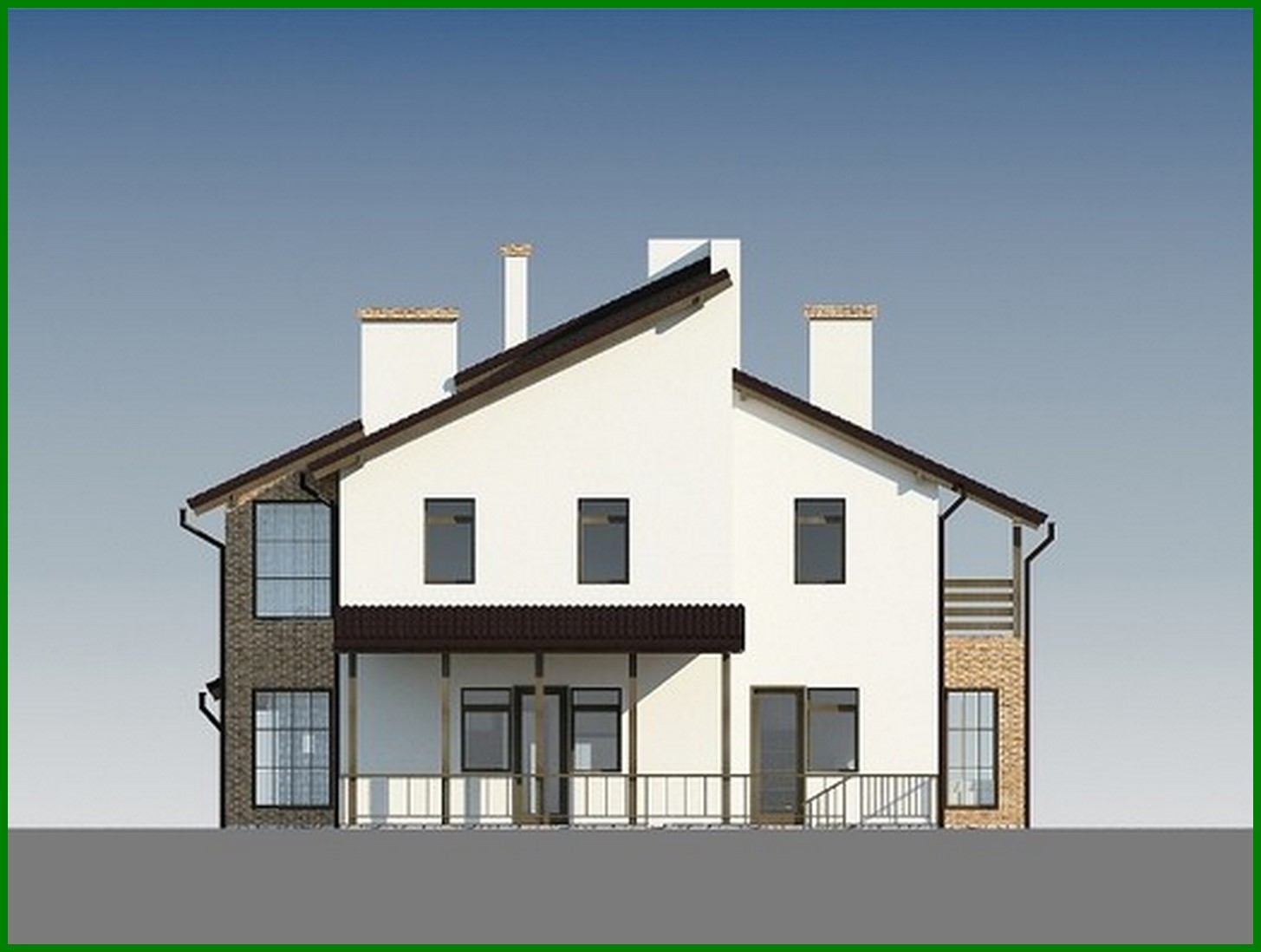 Visualization gallery - Two-storey bright house with an unusual roof