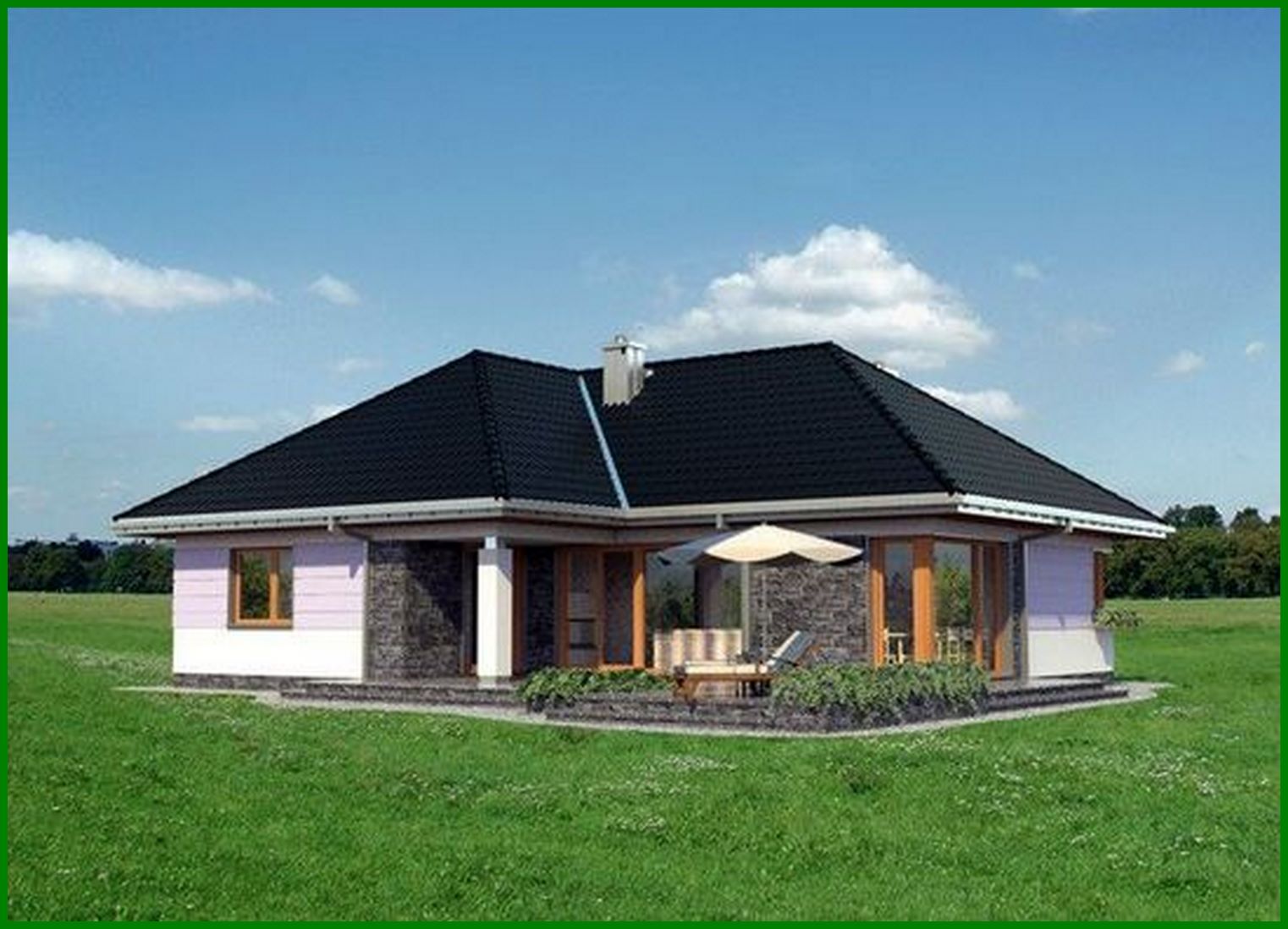 Visualization gallery - One storey T-shaped house