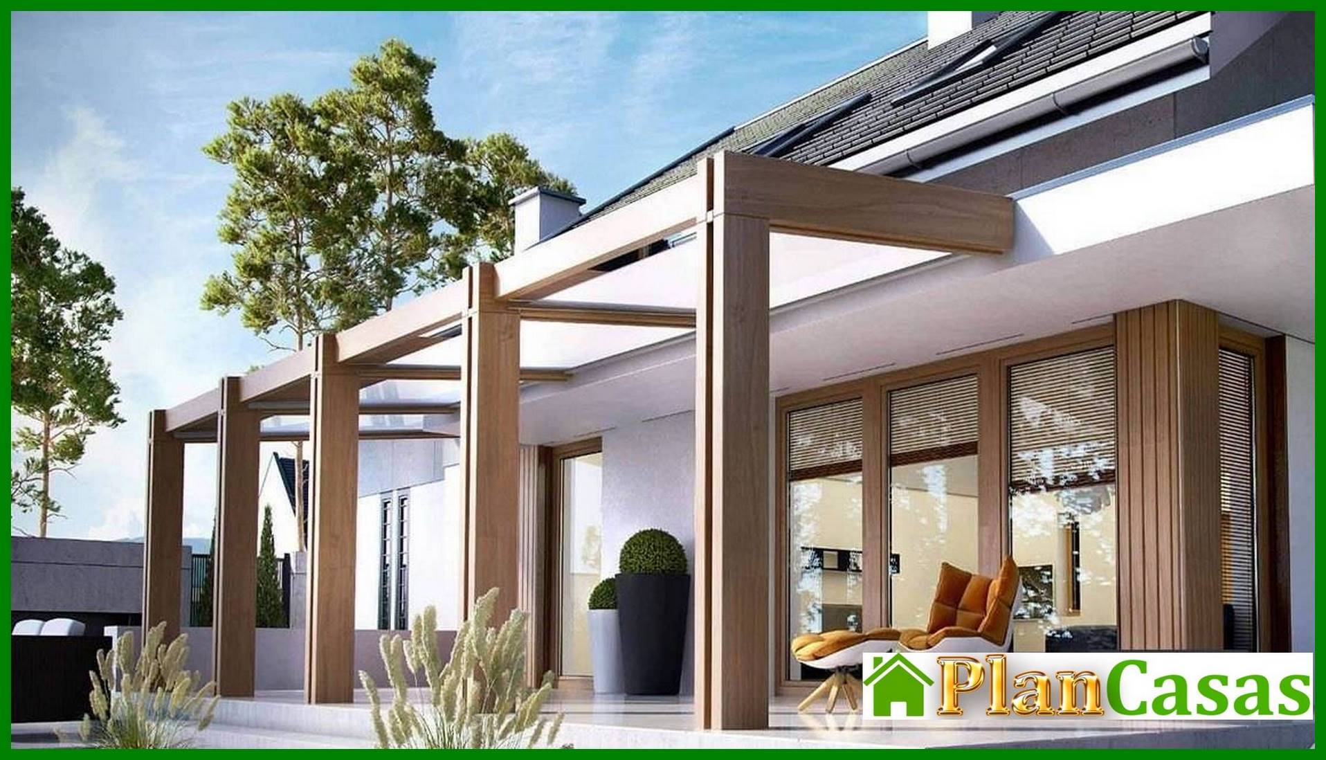 Visualization gallery - A delightful house building with wooden columns