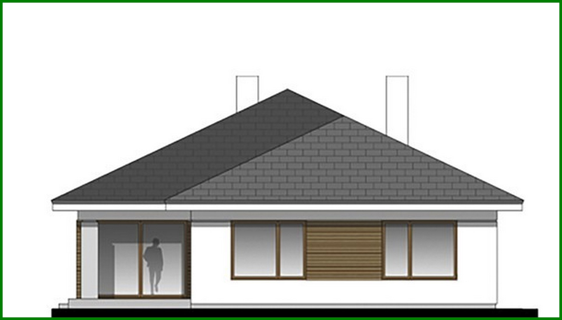 Visualization gallery - Spacious one-story residential building with a living room in the center