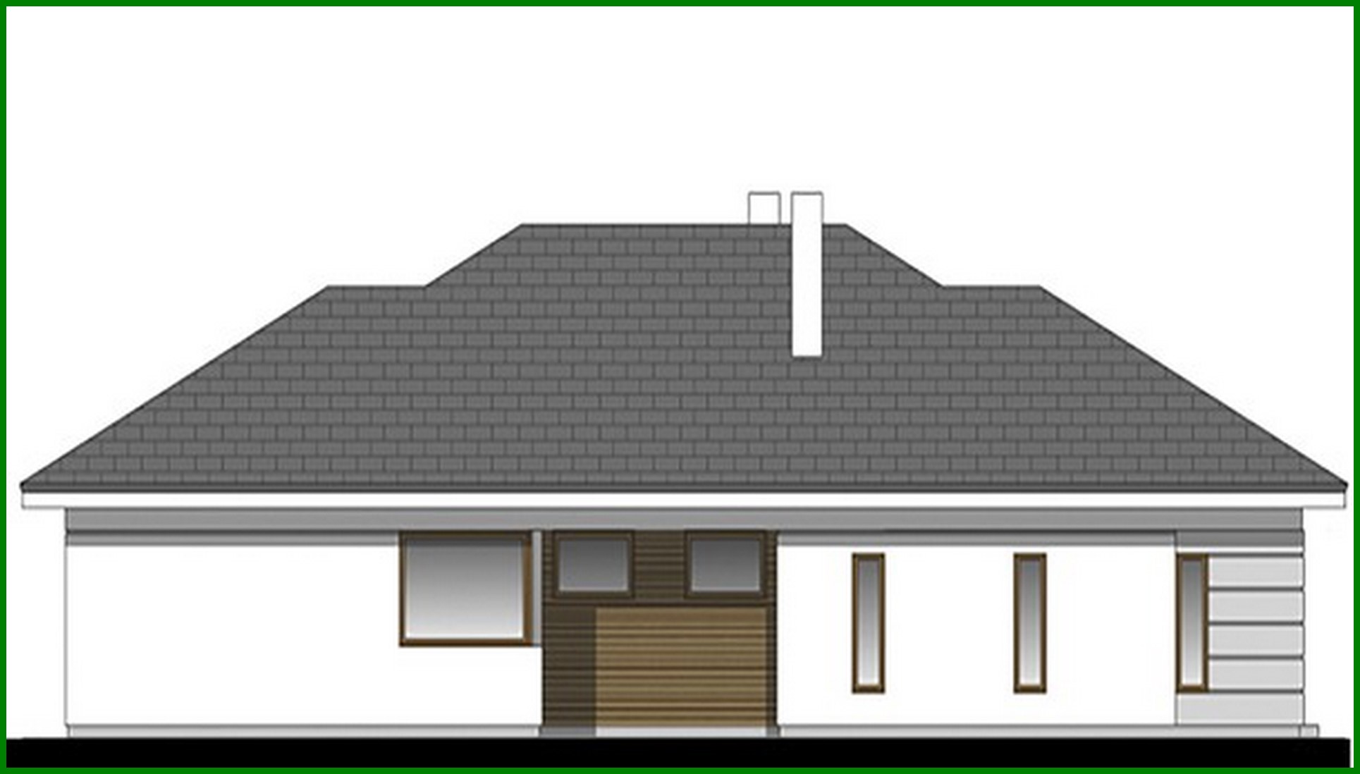 Visualization gallery - Spacious one-story residential building with a living room in the center