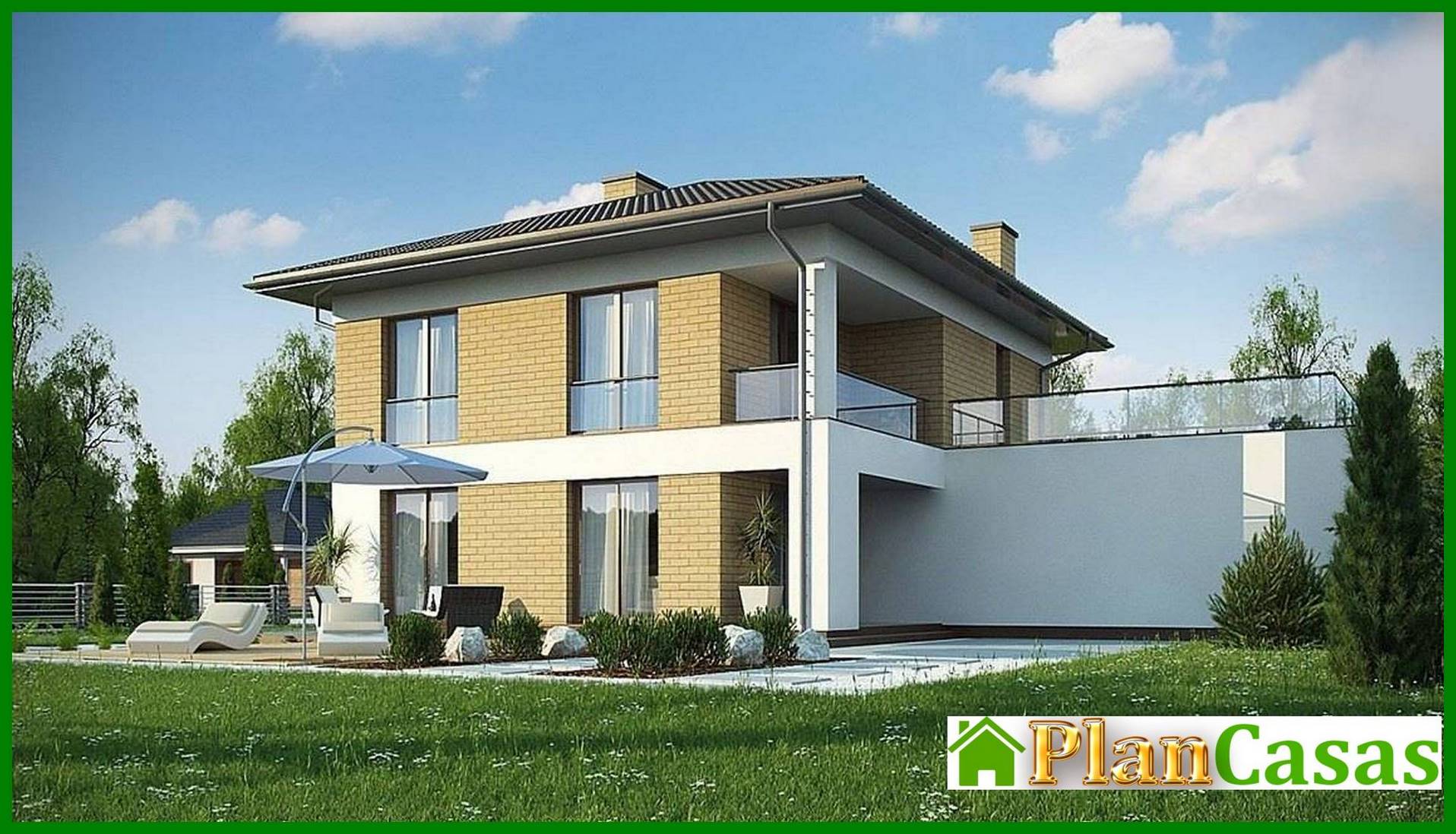 Visualization gallery - Small two-story cottage with an extension garage