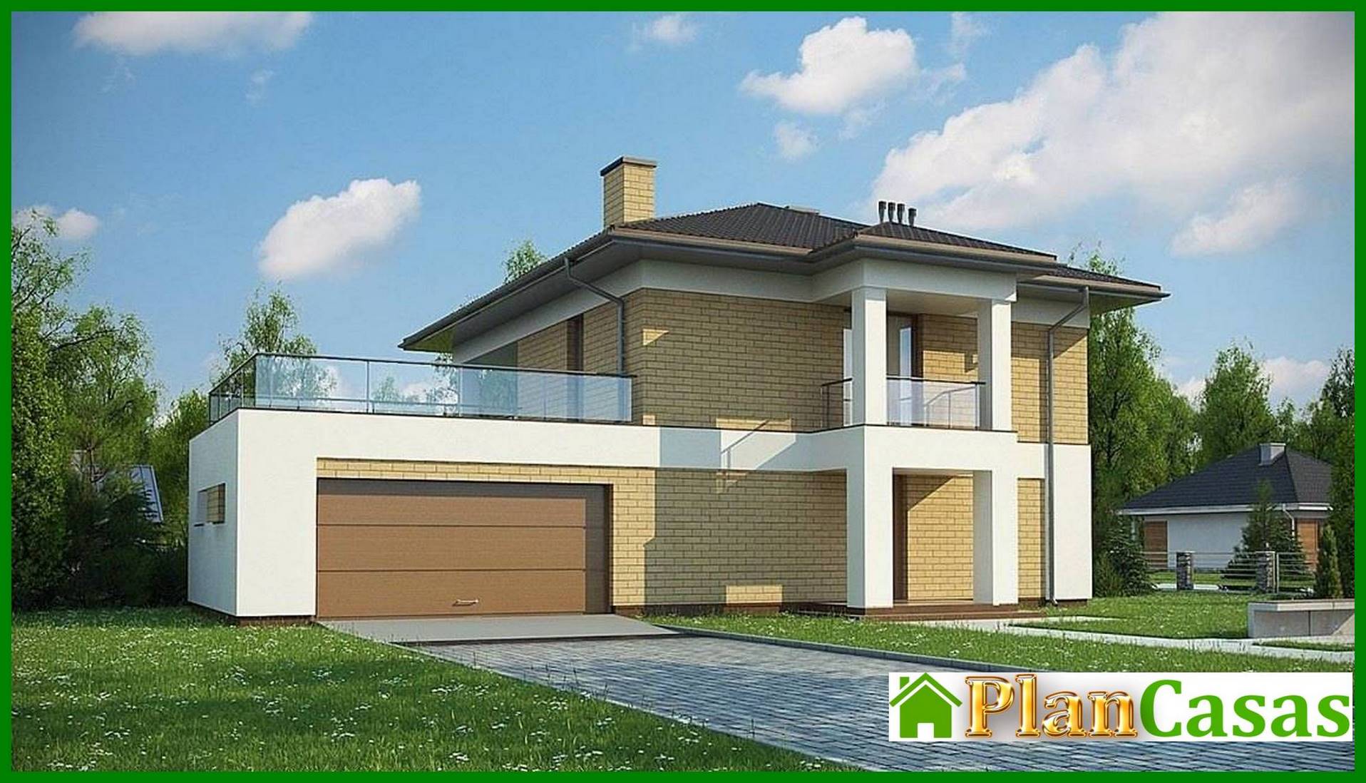 Visualization gallery - Small two-story cottage with an extension garage