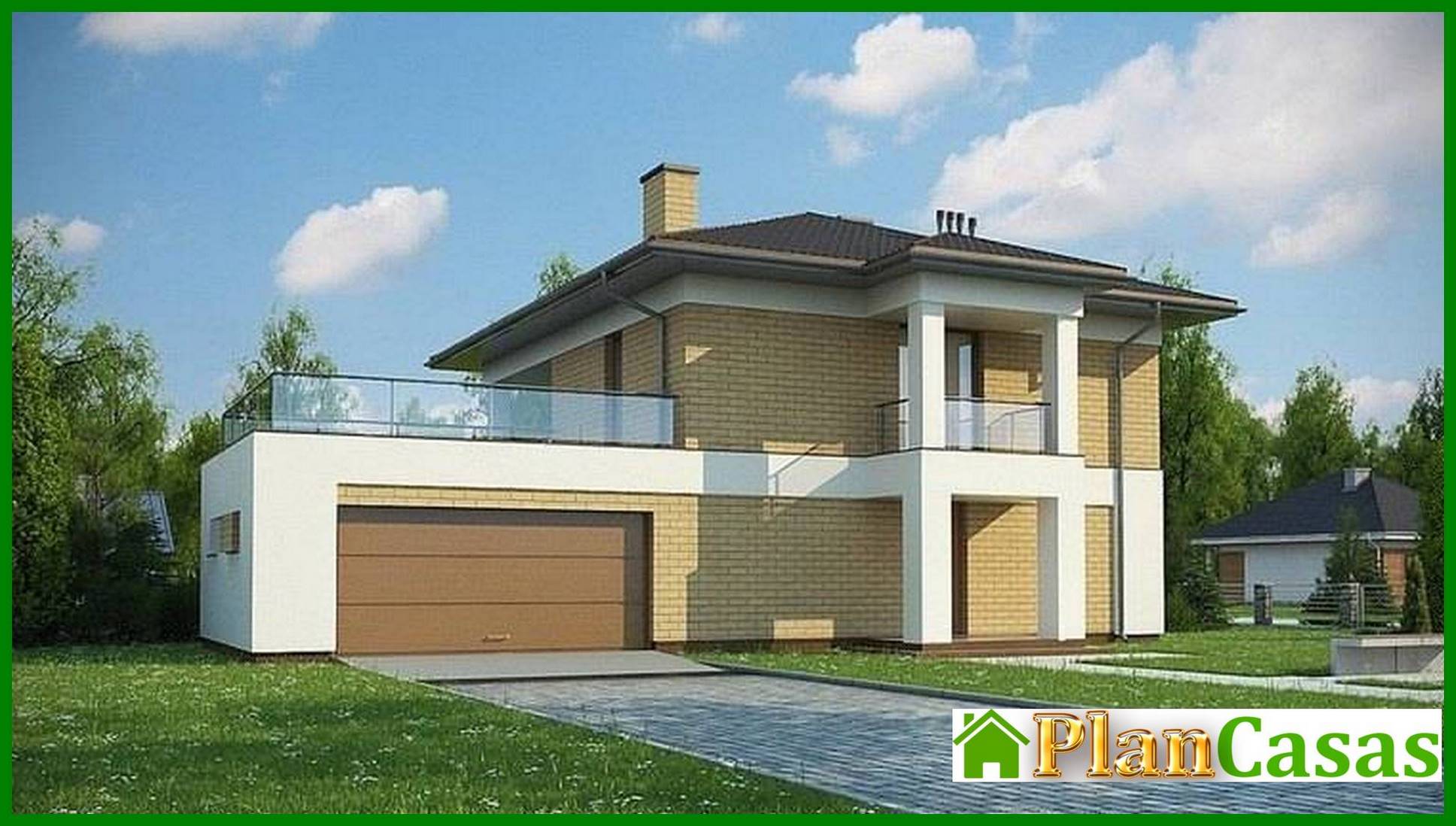 Visualization gallery - Small two-story cottage with an extension garage