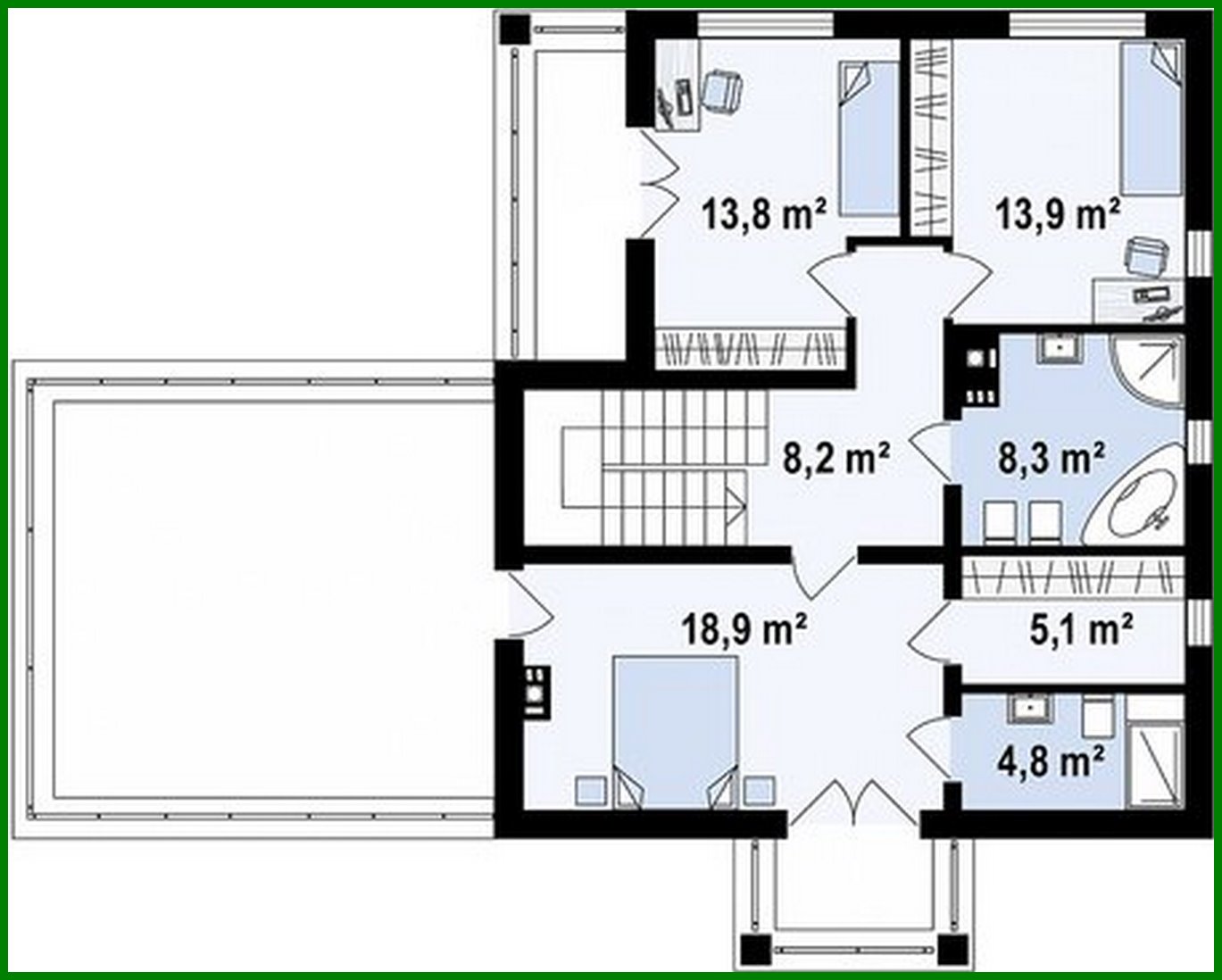 Visualization gallery - Small two-story cottage with an extension garage