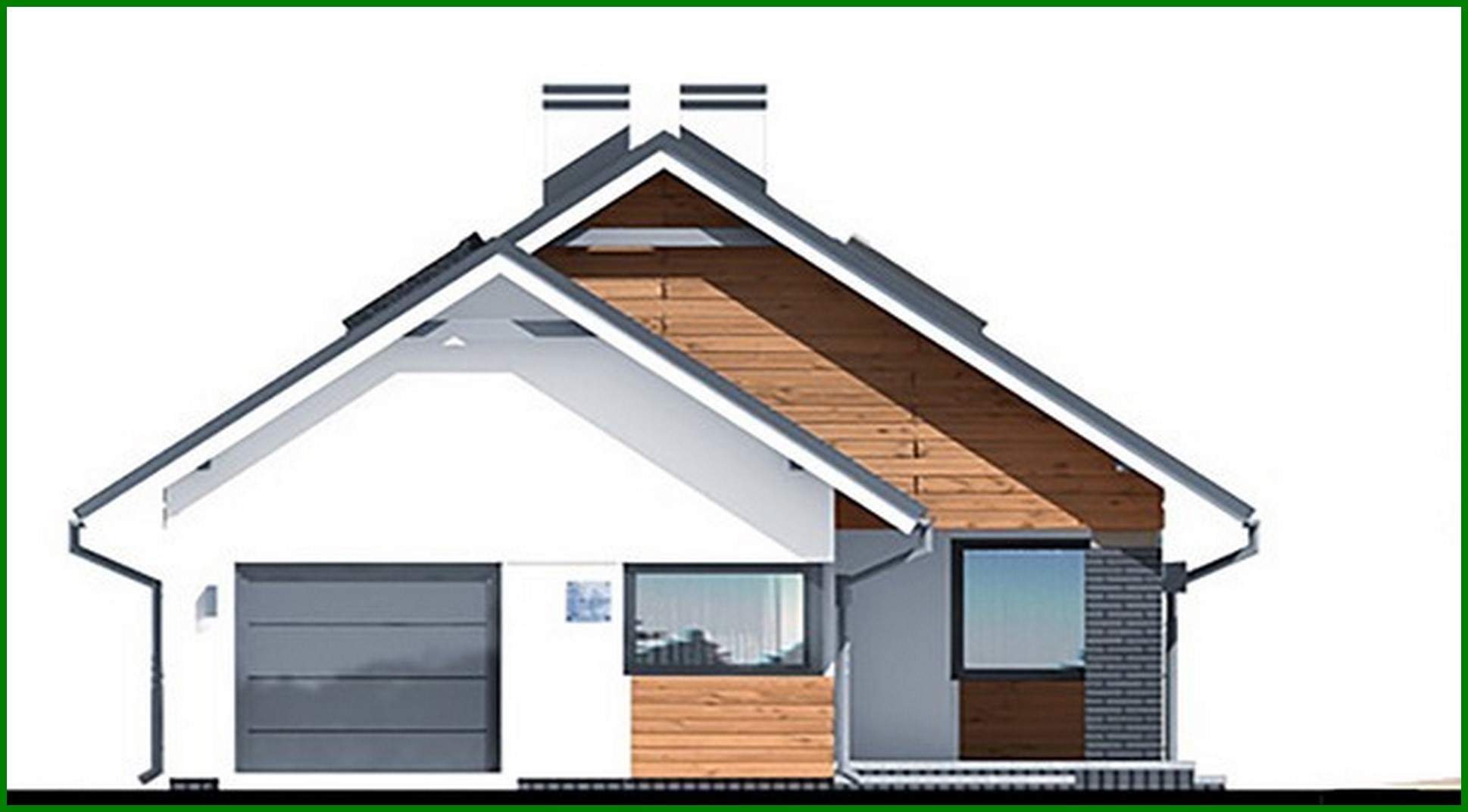 Visualization gallery - Stylish two-story country house with a garage