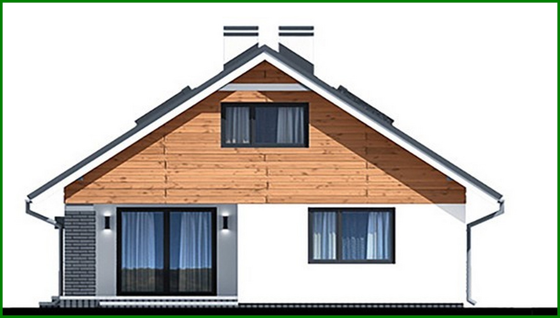 Visualization gallery - Stylish two-story country house with a garage