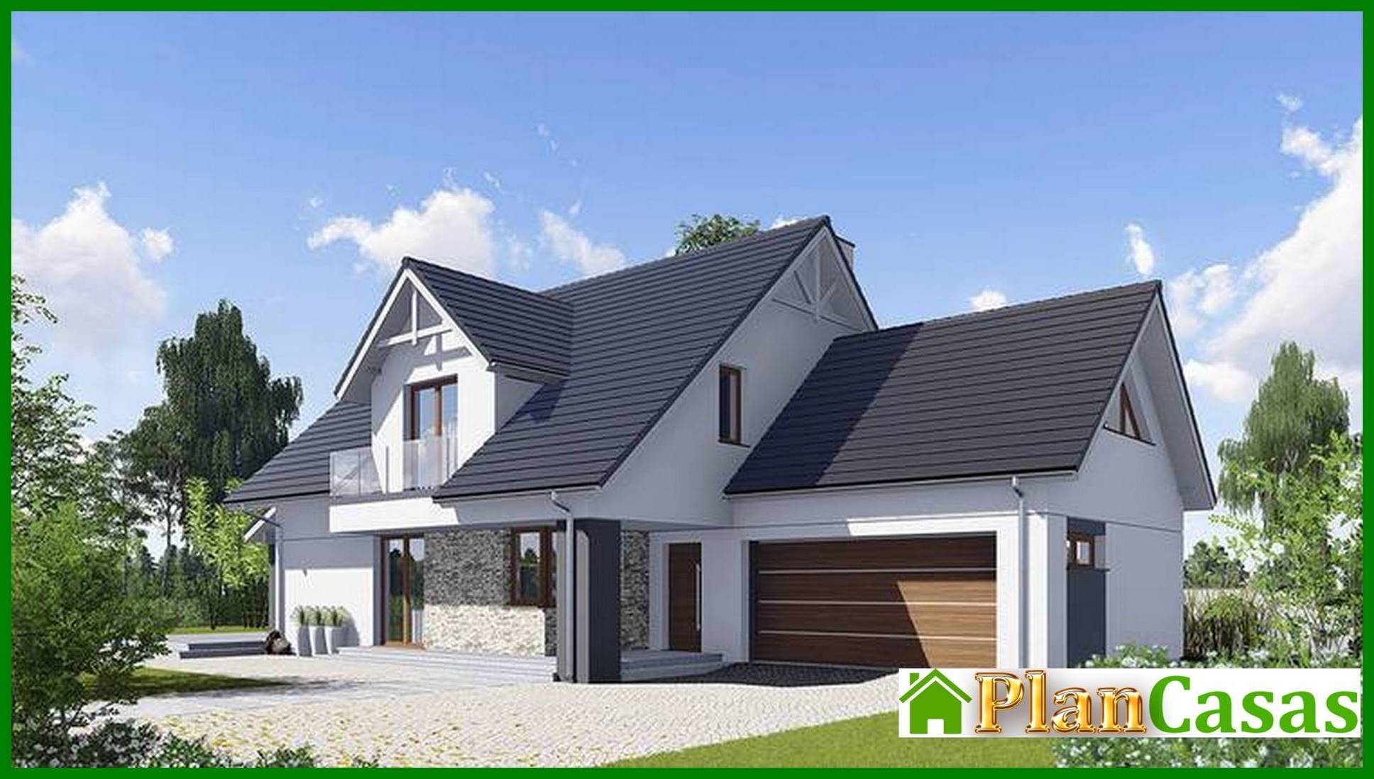 Visualization gallery - Residential building with a spacious garage and three bedrooms