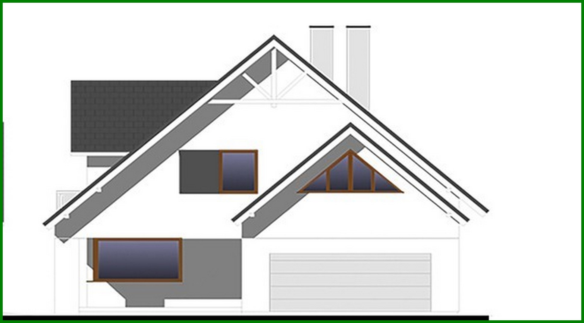 Visualization gallery - Beautiful two-story house with a garage for two cars